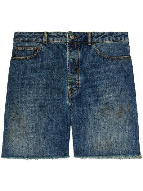 logo-print denim shorts by PALM ANGELS