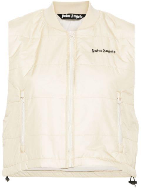 logo-print down vest by PALM ANGELS