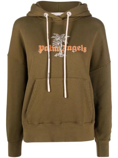 logo-print hoodie by PALM ANGELS