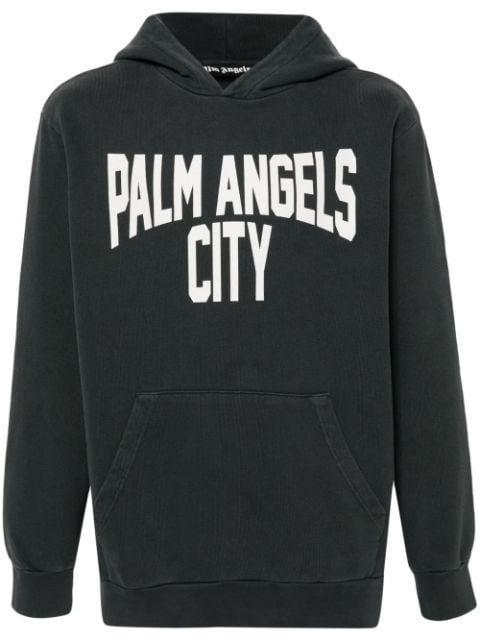 logo-print hoodie by PALM ANGELS