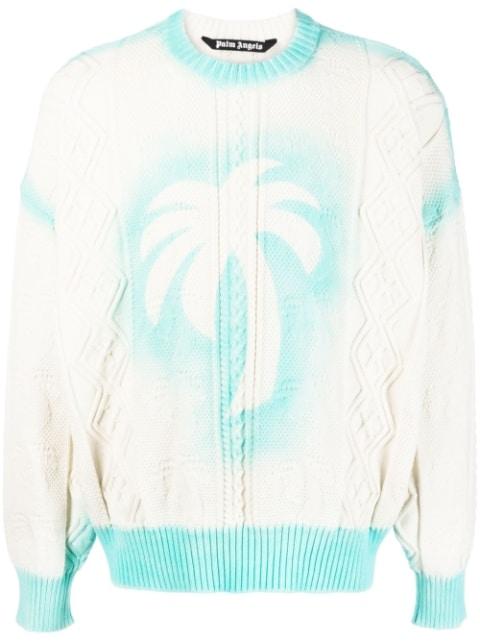 logo-print knitted sweatshirt by PALM ANGELS