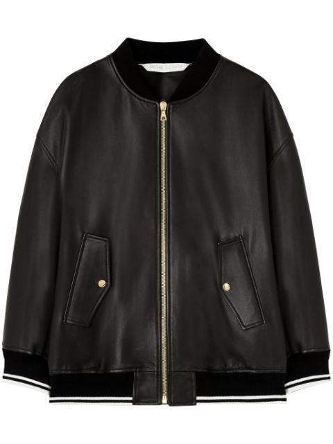 logo-print leather bomber jacket by PALM ANGELS