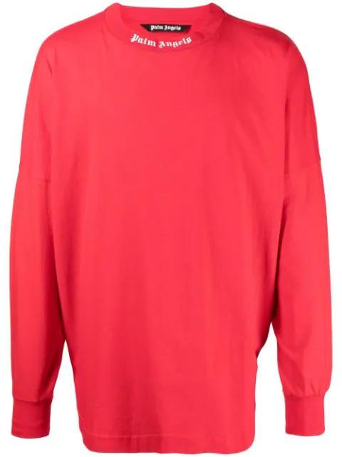 logo-print long-sleeve top by PALM ANGELS