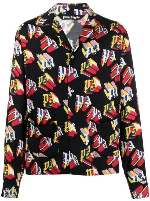 logo-print long-sleeved shirt by PALM ANGELS