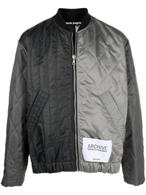 logo-print panelled bomber jacket by PALM ANGELS