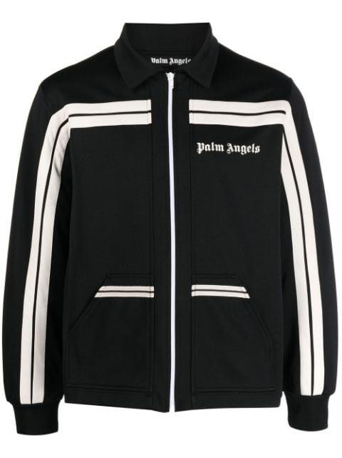 logo-print panelled zip-up jacket by PALM ANGELS