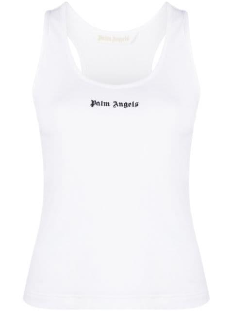 logo-print ribbed tank top by PALM ANGELS