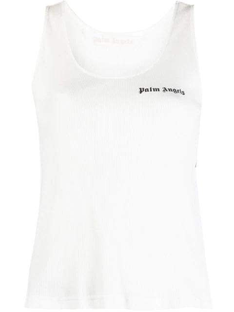 logo-print ribbed top by PALM ANGELS
