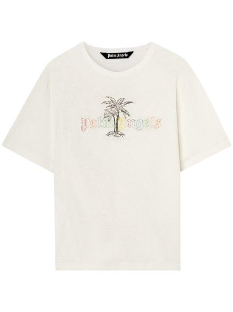 logo-print short-sleeve T-shirt by PALM ANGELS