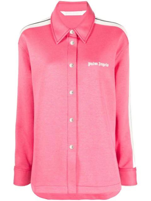 logo-print striped shirt by PALM ANGELS
