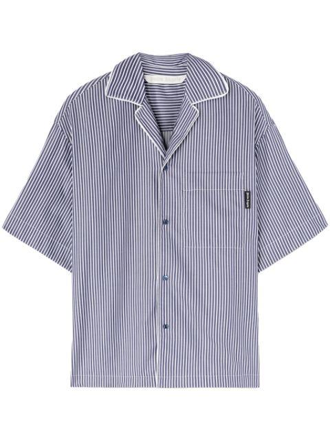 logo-print striped shirt by PALM ANGELS