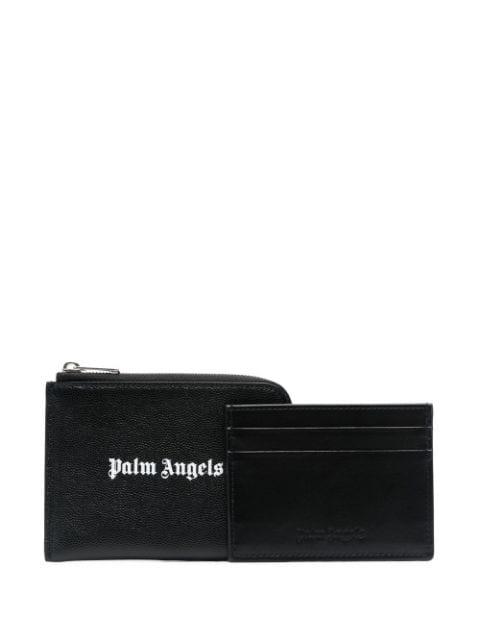 logo-print zip-fastening wallet by PALM ANGELS
