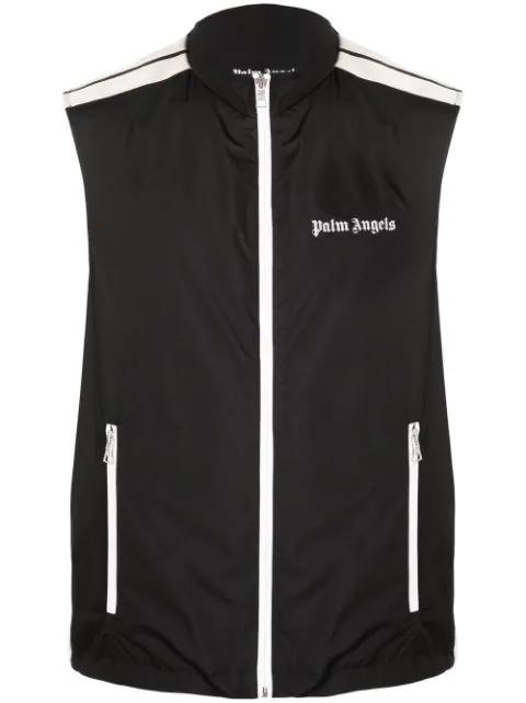logo-print zip-front jacket by PALM ANGELS