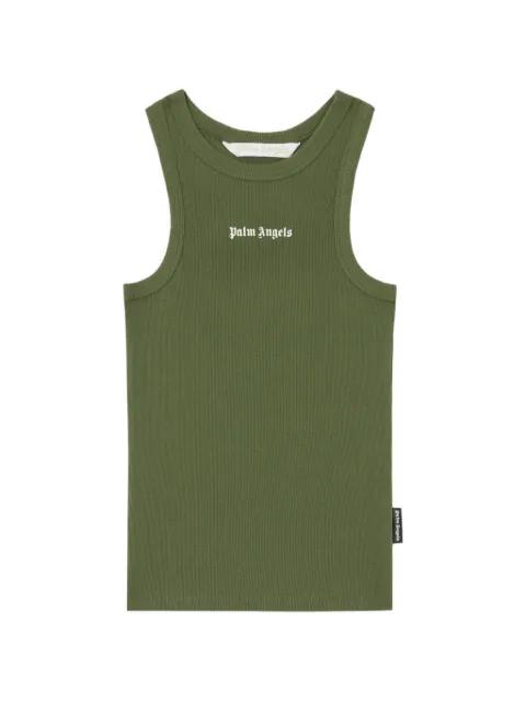 logo ribbed tank top by PALM ANGELS