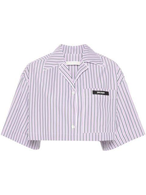 logo-tag cropped striped shirt by PALM ANGELS