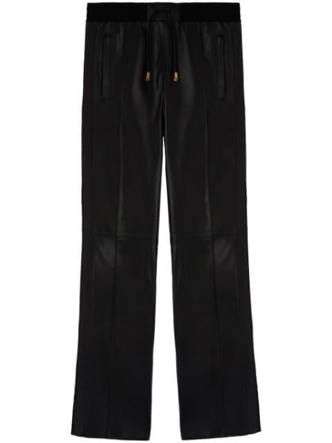 logo-tape leather track pants by PALM ANGELS