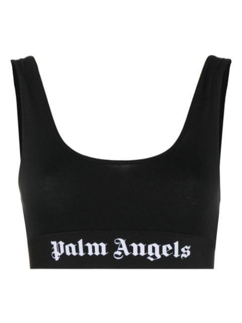 logo-tape triangle bra by PALM ANGELS