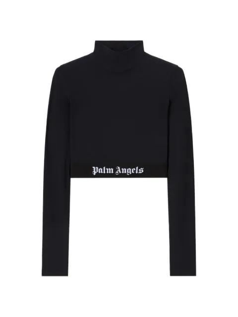 logo waistband mockneck top by PALM ANGELS