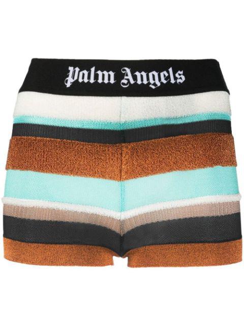 logo-waistband striped knitted shorts by PALM ANGELS