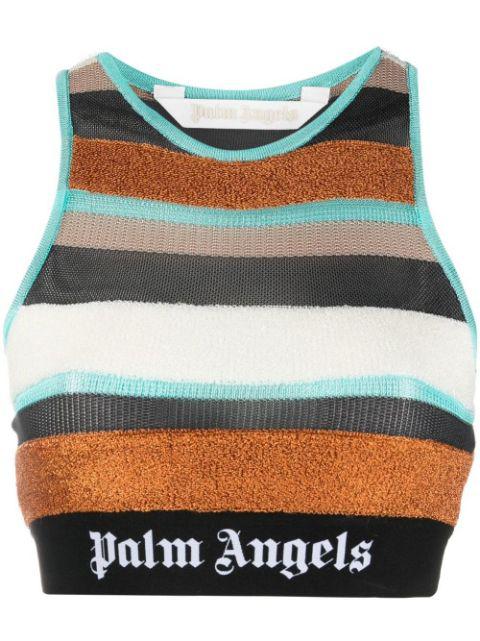 logo-waistband striped knitted tank top by PALM ANGELS