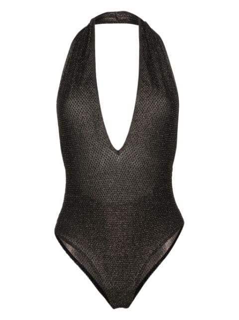 lurex V-neck swimsuit by PALM ANGELS