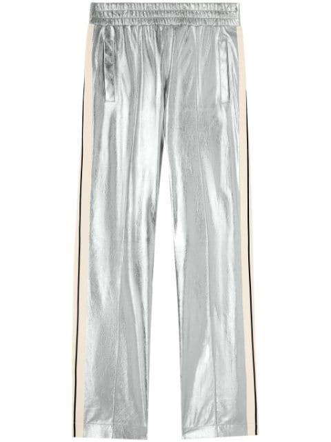 metallic-finish leather trousers by PALM ANGELS
