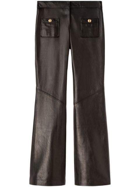 mid-rise leather flared trousers by PALM ANGELS