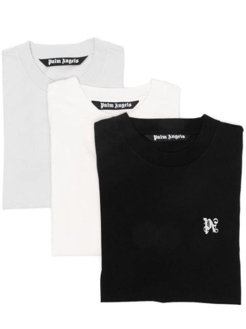 monogram-embroidered T-shirt (pack of three) by PALM ANGELS
