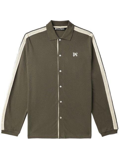 monogram-embroidered cotton shirt by PALM ANGELS