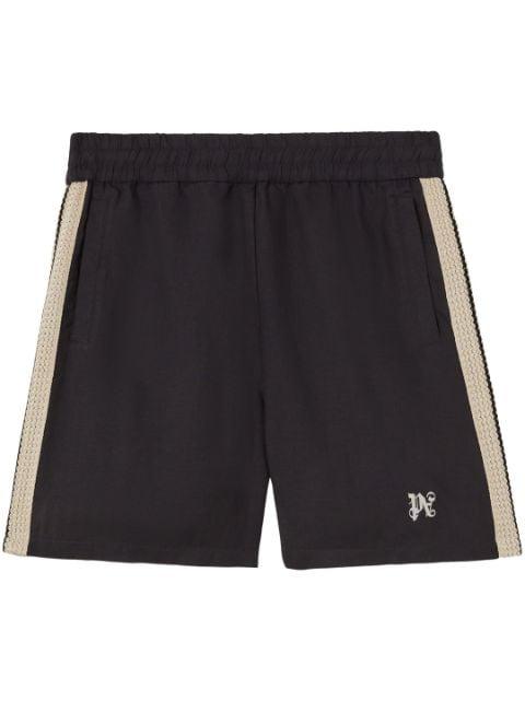 monogram-embroidered striped shorts by PALM ANGELS