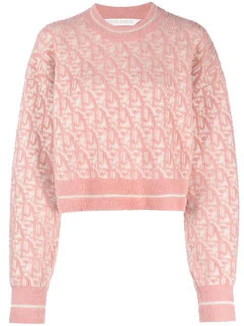 monogram-jacquard cropped jumper by PALM ANGELS