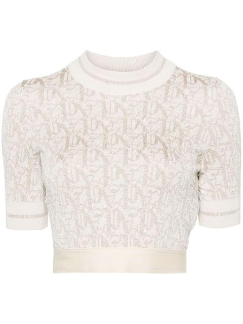 monogram-jacquard knitted crop top by PALM ANGELS