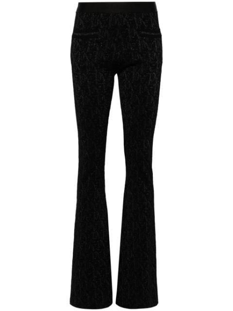 monogram-jacquard knitted flared trousers by PALM ANGELS