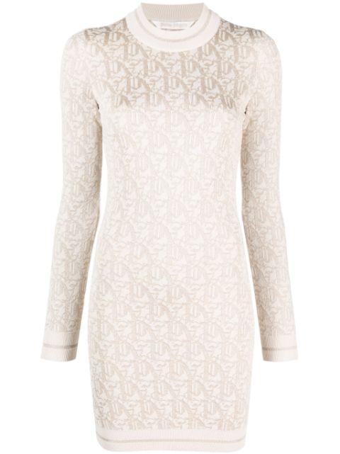 monogram-jacquard knitted minidress by PALM ANGELS