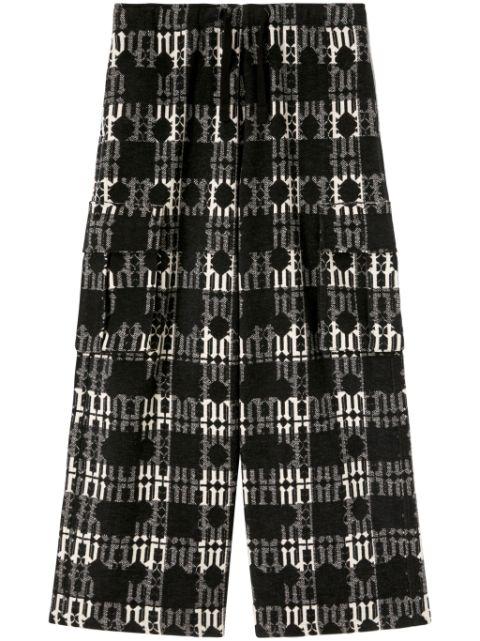 monogram-jacquard wide-leg trousers by PALM ANGELS