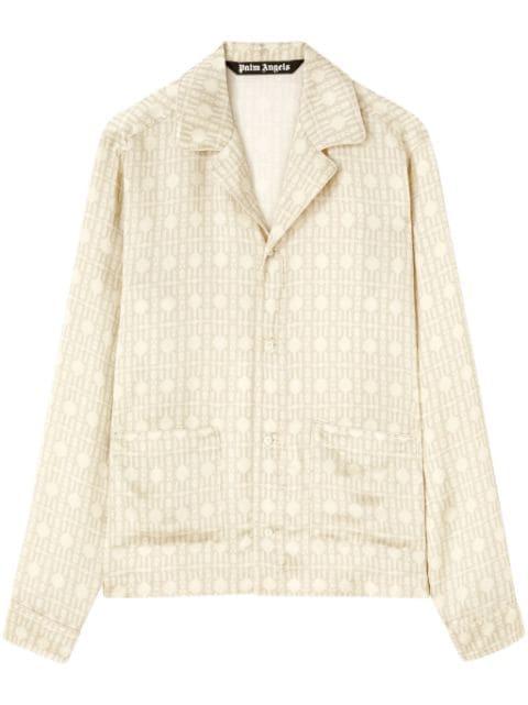 monogram-pattern cotton shirt by PALM ANGELS