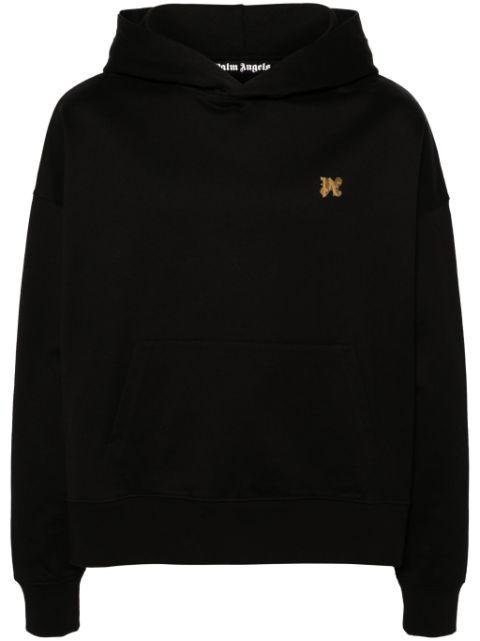 monogram-pin cotton hoodie by PALM ANGELS