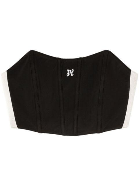 monogram-print corset top by PALM ANGELS