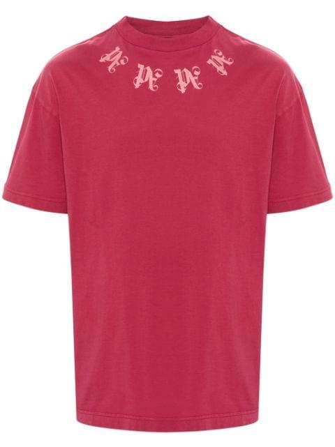 monogram-print cotton T-shirt by PALM ANGELS