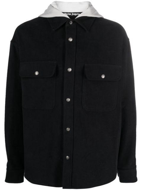 monogram-print hoodied overshirt by PALM ANGELS