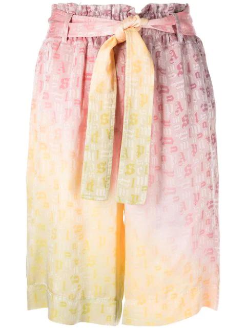 monogram-print tied-waist shorts by PALM ANGELS