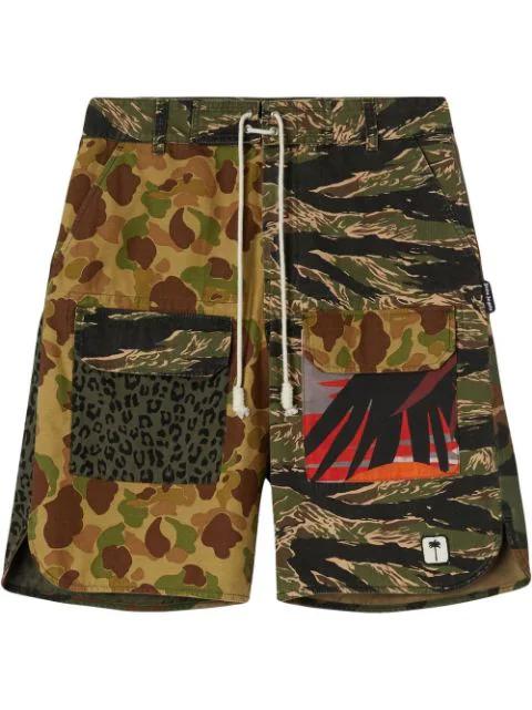 multi-print drawstring cargo shorts by PALM ANGELS