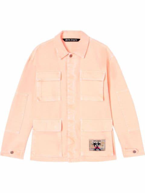 oversized denim workwear jacket by PALM ANGELS