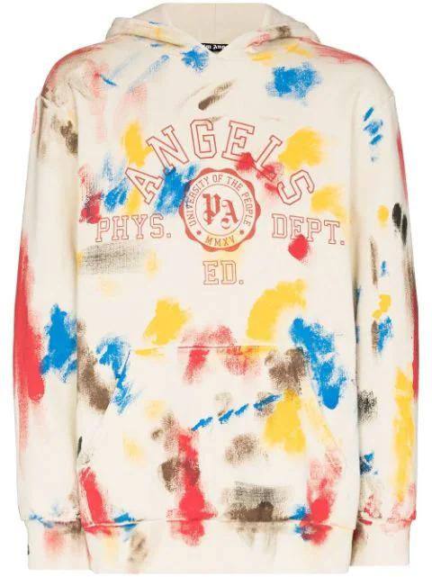 painted college hoodie by PALM ANGELS