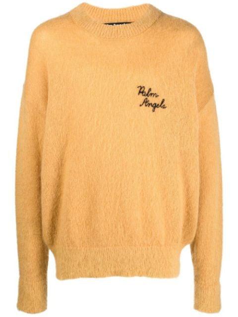 palm-motif crew-neck jumper by PALM ANGELS