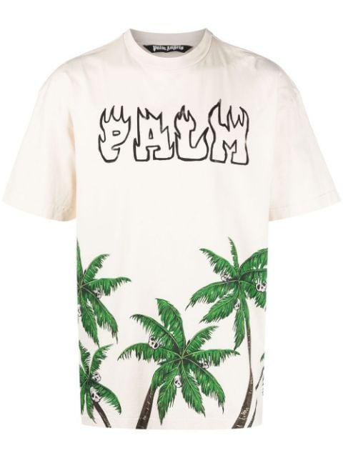 palm-print cotton T-shirt by PALM ANGELS