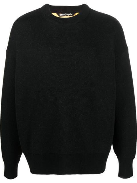palm tree intarsia-knit wool sweater by PALM ANGELS