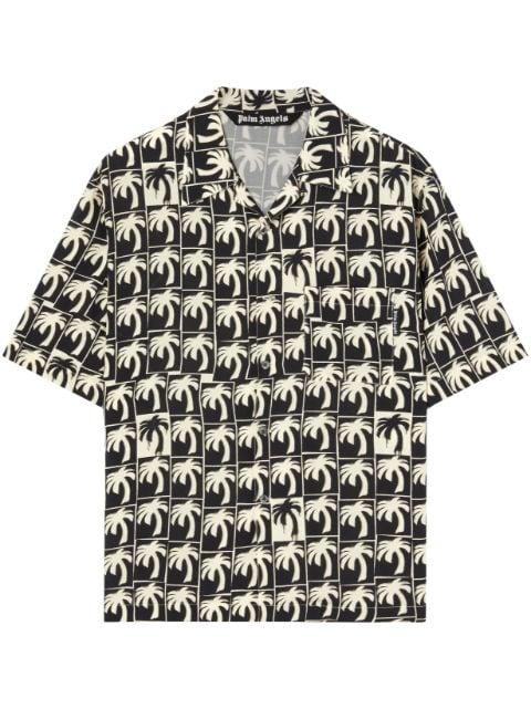 palm-tree print bowling shirt by PALM ANGELS
