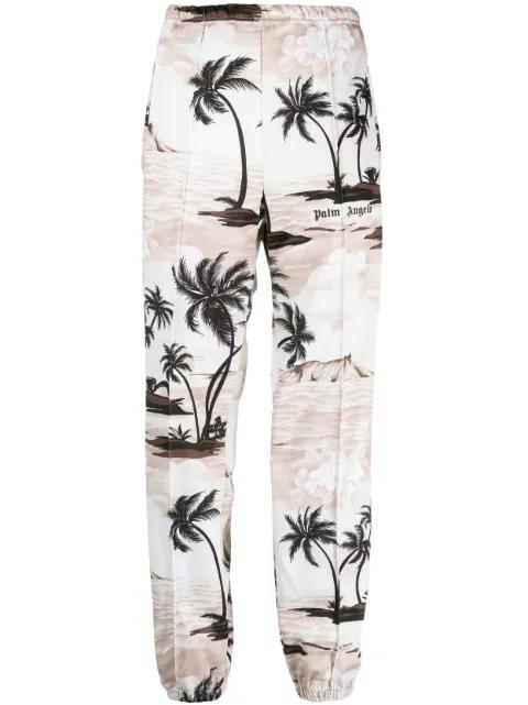 palm-tree print pressed-crease trousers by PALM ANGELS