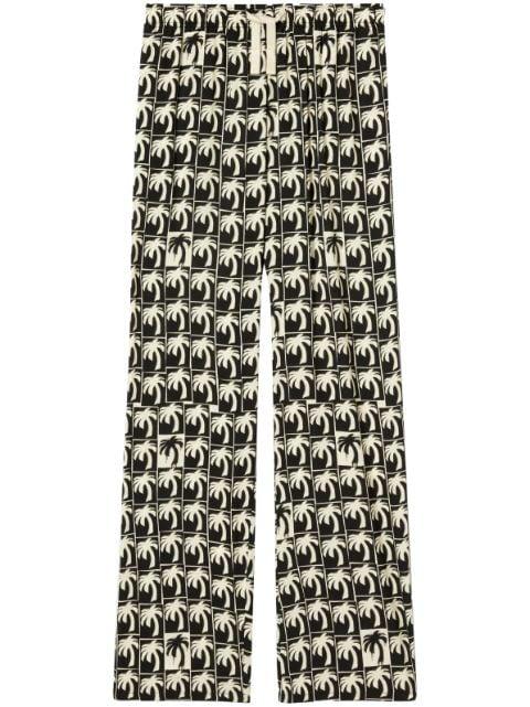 palm-tree print wide-leg trousers by PALM ANGELS